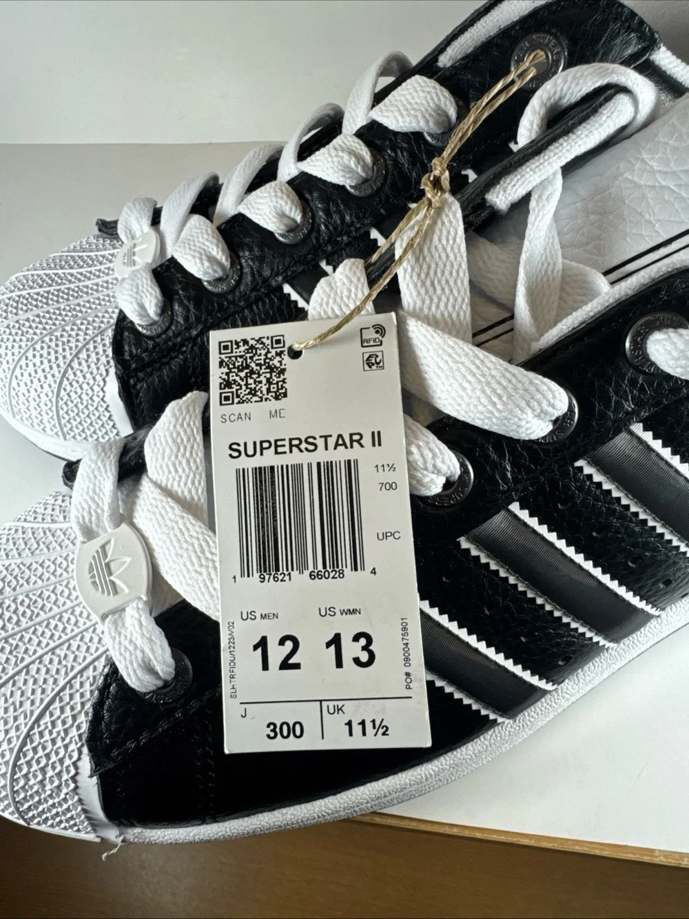 Adidas Superstar 2 Black Matte Silver White Size 12 Men’s Sneakers